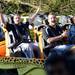 Michigan wide receiver Drew Dileo raises his arms after riding the Cheetah Hunt roller coaster while on a team outing at Busch Gardens in Tampa, Fla. on Saturday, Dec. 29. Melanie Maxwell I AnnArbor.com